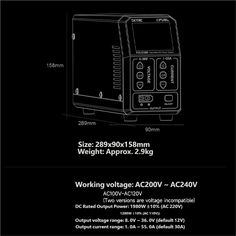 SKYRC PSU2000 1980W แหล่งจ่ายไ - Drone Charger บทวิจารณ์และราคา