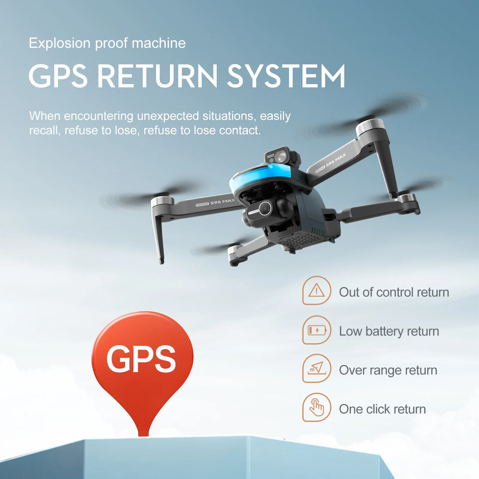 ใหม่S9S MAX MINI Drone 4K 2 แก - Drone Gps Module บทวิจารณ์และราคา